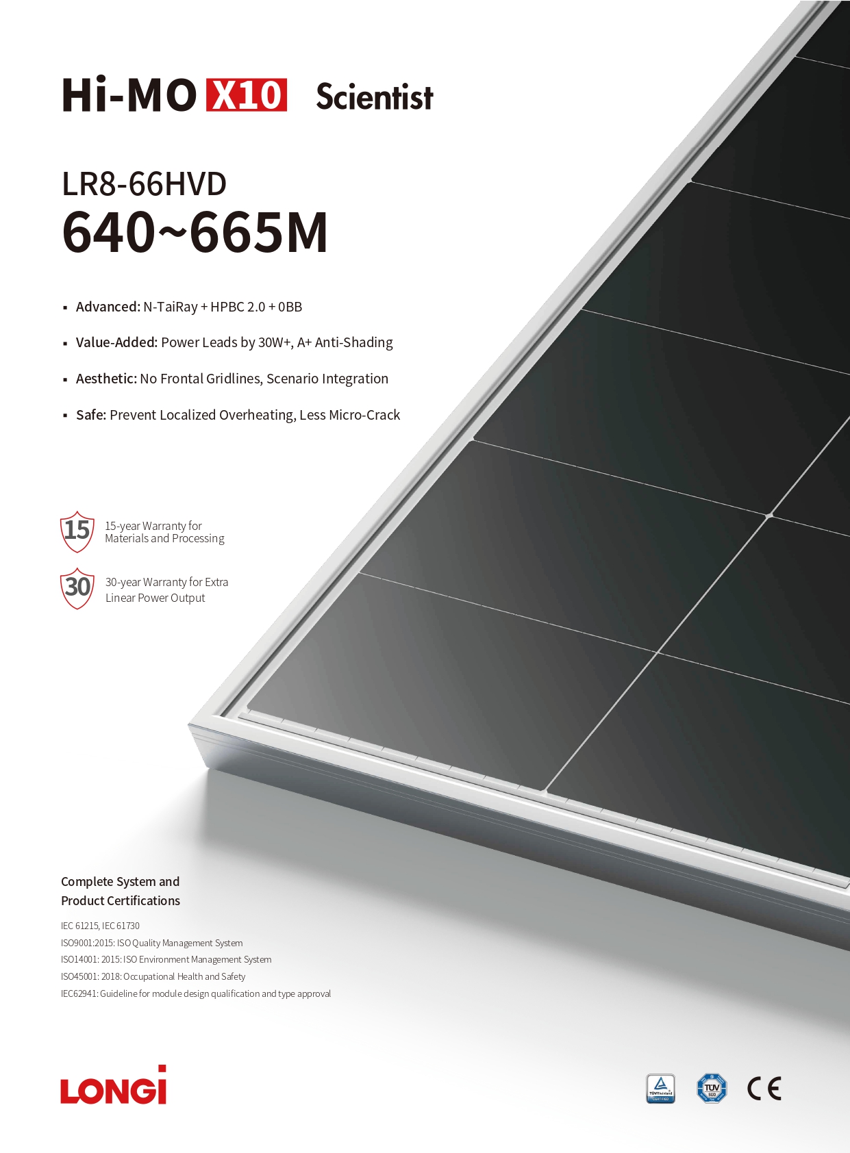 แผงโซลาร์เซลล์ LONGi 650w